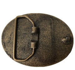 Vintage 80s Portland Meadows Mile Day Western Belt Buckle Horse Racing Bronze
