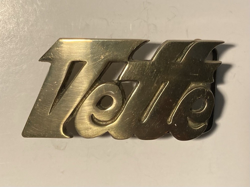 Vintage Corvette Solid Brass Logo Belt Buckle Fits 1.5in #4073