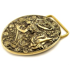 Virgo belt buckle, Virgin Horoscope Astrological Zodiac Sign solid brass buckle