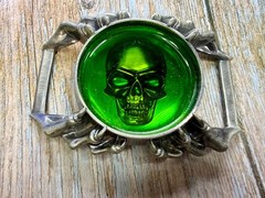 Alchemy Gothic Soul of Agrippa Skull Green Enameled Belt Buckle