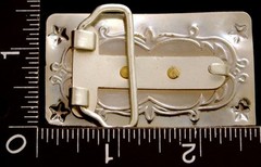 LL18123 VINTAGE ***COVERED WAGON*** STAR DECOR WESTERN BELT BUCKLE