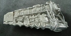 TRAIN STEAM ENGINE 4-6-2 PACIFIC TYPE LOCOMOTIVE BELT BUCKLE USA