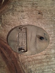 Vintage Brass Turquoise Excavator Belt Buckle, Barrick Gold Mine, Vegas 92