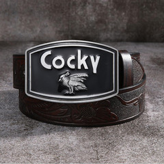Cocky Belt Buckle Animal Rooster Belt Buckles Men Women, Rectangle Western Booth