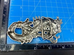 Mystical Chinese Dragon Mythology Figural Cutout Silver Color Belt Buckle