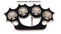Skull Skeleton Rock Rebel Belt Buckle Mens Womens Silver Metal Halloween Costume