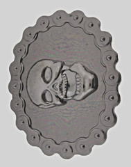 Skull Belt Buckles Tribal Gunmetal Gray Vintage Costume Skeleton Halloween Party