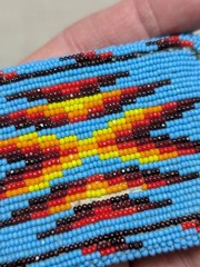 vintage NATIVE AMERICAN belt buckle BEADED handcraft NAVAJO indian western