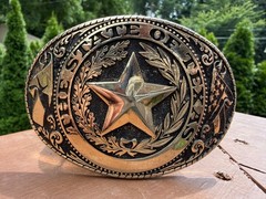 Vintage Belt Buckle Lot Western Texas Star Eagle Solid Brass Nickel Cowboy ADM