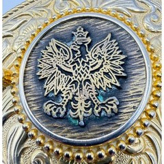 Gold Tone Eagle Crest Belt Buckle Western Scroll Oval 4&Prime; Fits 1.5&Prime; belt
