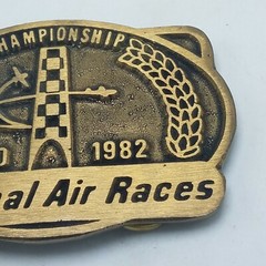 Vintage 1982 National AIr Races Championship Brass Belt Buckle RARE Dynabuckle