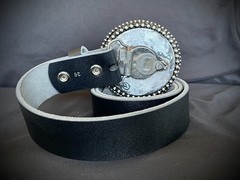 Skull & Crossbones Belt Buckle Gothic Biker Wearable Art OOAK Darren McNeese