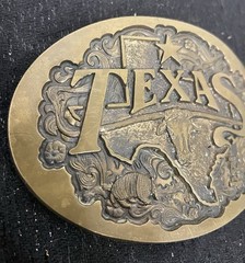 High Mesa Texas Solid Bronze Belt Buckle Vintage 1984 Longhorn Star Made In USA