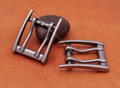 Strong Antique Silver Double Pin Prong Leathercraft Belt Buckle Fits 45mm Strap