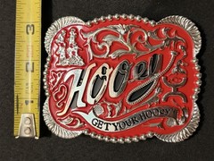 Western 4×3 Hooey Red Silver Cowboy Belt Buckle for 2 » Belt Hebilla Vaquero