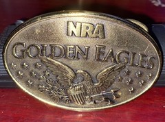 NRA Golden Eagles Commemorative Belt Buckle Brass USA