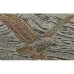 Vintage Western Eagle Mountain Belt Buckle Silver Bronze Two Tone Oval Metal