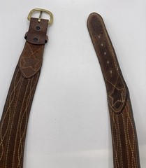 Vintage Larry Mahan Tooled Embroidered Leather Belt 6511 size 34