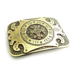 Brass belt buckle pre-Christian sun cross; Zgarda; Teutonic or Maltese cross