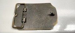 Remington Gold Metal Hunting Dog Scene Western Belt Buckle 1.75in Rectangular