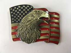 American Flag Belt Buckle with Bald Eagle Belt Buckles USA Mens Belt Buckles