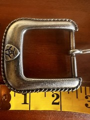 Vintage Ariat Western rope style Belt Buckle Silver Toned Rope Edge 2006
