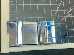 Replacement Silver And Black Line Pattern Vintage Retro Belt Buckle