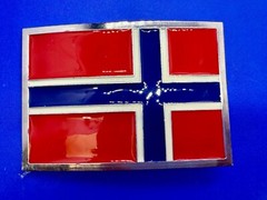 Flag of Norway Country Red Blue New Patriotic Belt Buckle