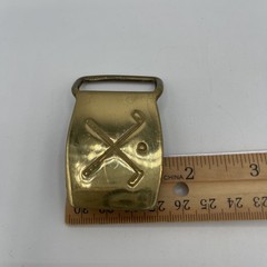 Vintage Golf Clubs Ball Belt Buckle Rectangle Brass 2.25in x 1.75in