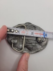 1980&rsquo;s Gold Miner Panning Pewter Silver Tone Belt Buckle Buckles Of America