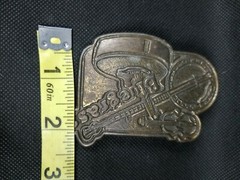 Bluegrass Music Guitar Banjo Fiddle 3D Belt Buckle Brass Music 3×2.5 Hillbilly *