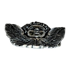 Vtg Washed Up Hollywood Belt Buckle Gothic 3D Cherub Angel Pewter Metal Y2K A+!