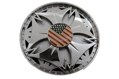 Men Women Silver Metal Buckle USA Flag Spinning United State America Statement