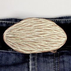 Oval Organic Textured Belt Buckle Belt Buckle Rose Mother of Pearl
