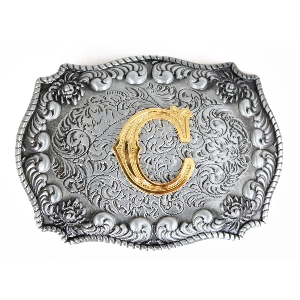 Men&rsquo;s Belt Buckles, English Letter in 3D, Western Style, CowboyAlphabe…