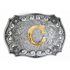 Men&rsquo;s Belt Buckles, English Letter in 3D, Western Style, CowboyAlphabe…