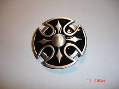 CELTIC DESIGN WITH BLACK ACCENT FINISH PEWTER BUCKLE