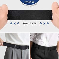 MACBORO 2-Pack TSA Approved Hypoallergenic Size 43 (Fits Waist 35-40）, Black