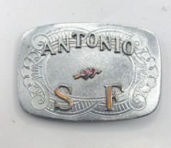 VINTAGE HOOK-FAST PERSONALIZED  » ANTONIO S F&rsquo; BELT BUCKLE