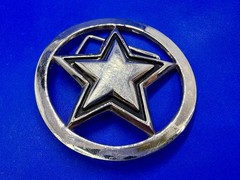 Famous Stars & Straps Five Point Star Logo See-Trough Silver Color Belt Buckle