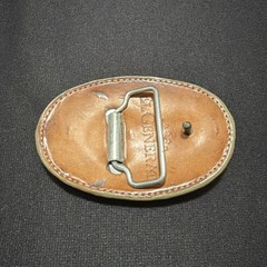 Vintage CROCODILE SKIN Belt Buckle El General 4 Inches Tan