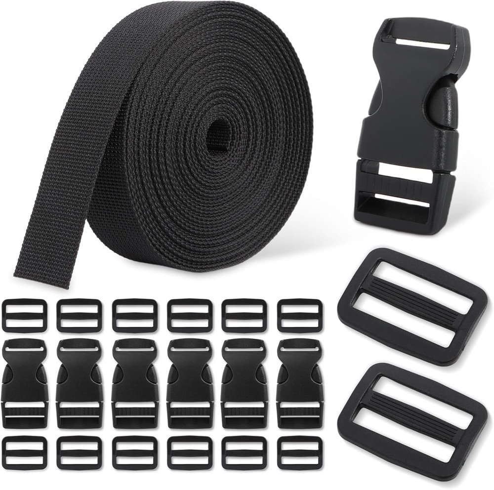 Buckle & Strap Kit 6 Yards 1 Inch Wide Polyester Webbing hardware