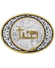 Montana Silversmiths Men&rsquo;s Men'S Tri-Color Pinched Buckle With Christian –