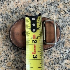 Tony Lama Vintage Leather Belt Buckle Brown Embroidered Cow Head Laced Edge