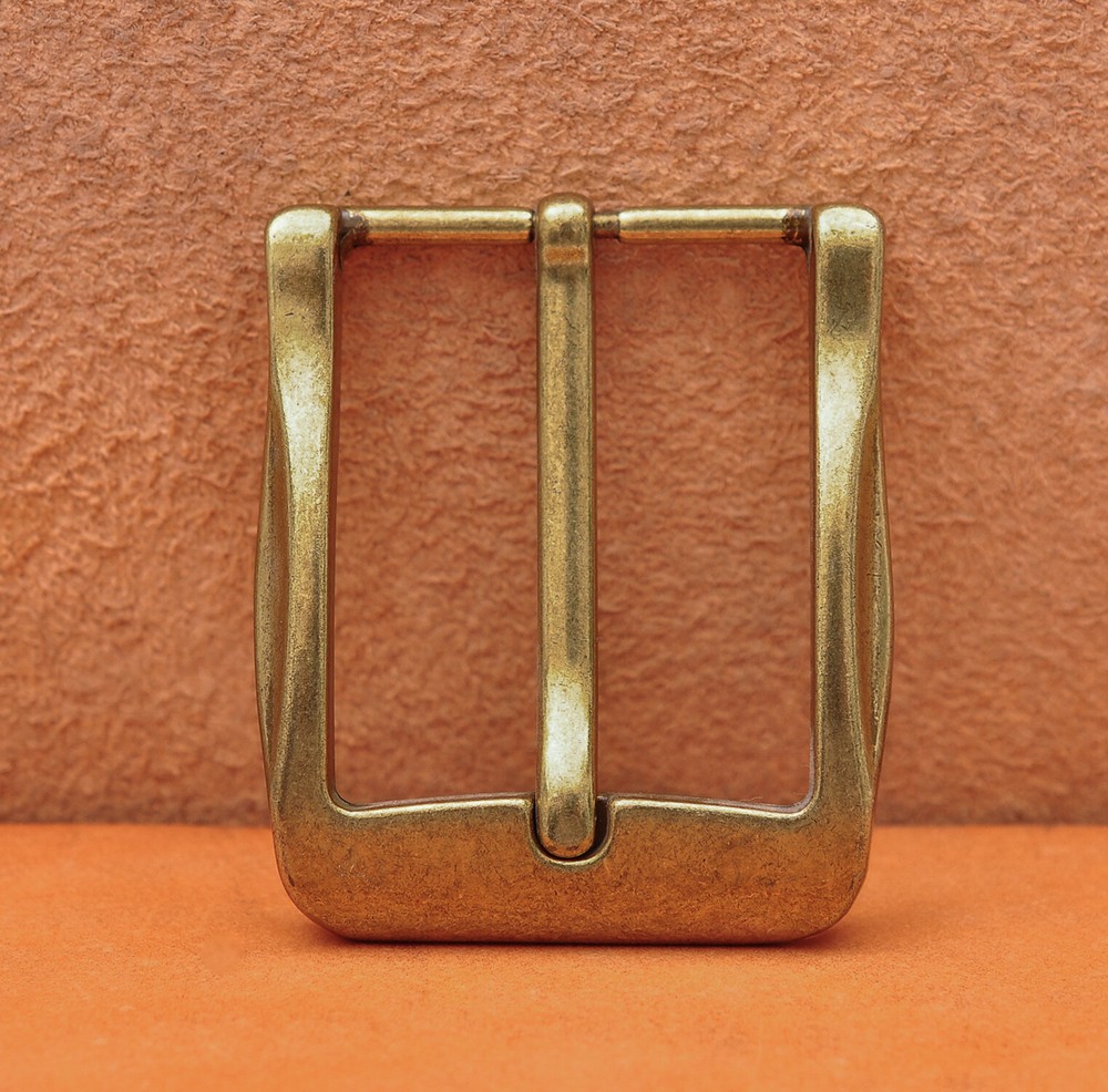 40mm Cool Retro Antique Brass Casual Men Single Pin Prong Leather Belt Buckle
