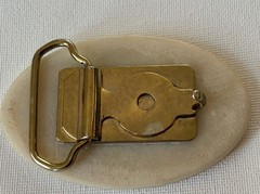Vintage geese in flight carved belt buckle 3.5”x2.25” Stone Etched And Inked