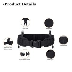 Men Tactical Molle Padded Patrol Belt Adjustable Waist Belts Hunting Combat Gear