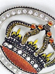 Women&rsquo;s Belt Buckle Crown Enamel Rhinestone Bling Y2k
