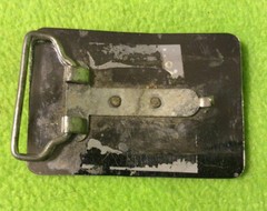Vtg ~ Belt Buckle ~ 2 Crossed Guns ~ Silver Tone ~ Made In USA