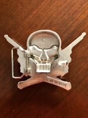 Skull Head Gun Revolver Weapon Pistol Skeleton Metal Unisex Men’s Belt Buckle
